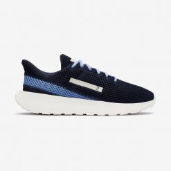 Buty sportowe męskie Decathlon KLNJ Be Fresh. Niebieskie buty sportowe męskie Decathlon, bez wzorów, z meshu, bez zapięcia, trekkingowe. Za 99.99 zł.
