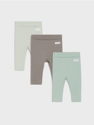 Prążkowane legginsy 3 pack - zielony. Zielone legginsy damskie Sinsay, bez wzorów, prążkowane. Za 29.99 zł.