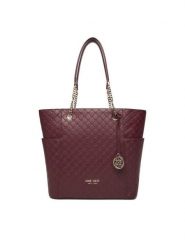 Nine West Torebka CEO-NEBRASKA-LDA8208A Bordowy. Czerwone shopperki damskie Nine West, bez wzorów, z materiału, bez dodatków. Za 269.99 zł.