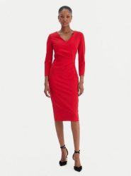 Rinascimento Sukienka koktajlowa CFC0126655003 Czerwony Slim Fit. Czerwone sukienki damskie Rinascimento, l, bez wzorów, z syntetyku, wizytowe, bez kołnierzyka, bez ramiączek. Za 459.99 zł.