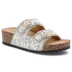 Białe Klapki Sca'Viola Eleganckie Obuwie Damskie. Białe klapki damskie Sca'viola, na lato, bez wzorów, eleganckie, bez obcasa, bez zapięcia. Za 159.00 zł.