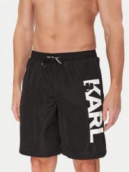 KARL LAGERFELD Szorty kąpielowe A1M46009 Czarny Regular Fit. Czarne kąpielówki męskie KARL LAGERFELD, m, bez wzorów, z syntetyku. Za 239.99 zł.