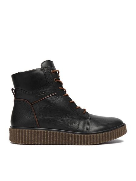 Rieker Trzewiki Y4303-00 Czarny. Czarne botki damskie Rieker, bez wzorów, ze skóry, bez obcasa, na płaskiej podeszwie, bez zapięcia. Za 429.99 zł.