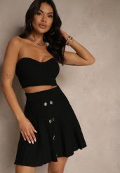 Czarna Spódnica Plisowana z Wiskozą High Waist i Guzikami Natolira. Czarne spódnice damskie Renee, na co dzień, m, bez wzorów, z wiskozy, eleganckie, z podwyższonym stanem, mini, plisowane. Za 74.99 zł.