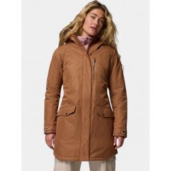 Płaszcz Zimowy Damski Columbia Suttle Mountain. Brązowe płaszcze damskie Columbia, na zimę, bez wzorów, z puchu, sportowe, bez kołnierzyka, bez kaptura. Za 999.00 zł.