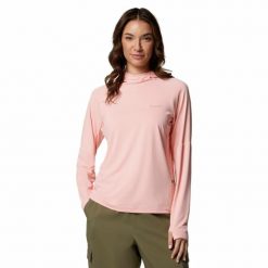 Bluza z kapturem damska Columbia Skien Valley Hoodie. Czerwone bluzy damskie Columbia, bez wzorów, sportowe, bez ramiączek, z kapturem. Za 269.99 zł.