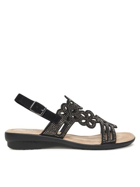 Clara Barson Sandały WSXD015-06 Czarny. Czarne sandały damskie Clara Barson, bez wzorów, z materiału, bez obcasa, na płaskiej podeszwie, bez zapięcia. Za 99.99 zł.