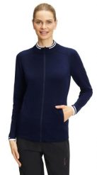 Kurtka golfowa damska Falke. Niebieskie kurtki sportowe damskie Falke, m, bez wzorów, z bawełny, bez ramiączek, bez kaptura, na golfa. Za 406.64 zł.