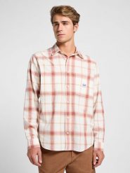 LEE MĘSKA KOSZULA LEE WORKWEAR SHIRT 2_0 REDWOOD 112364151. Koszule męskie Lee, m, bez wzorów, bez kołnierzyka, bez ramiączek. Za 139.99 zł.