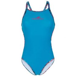 Damski strój kąpielowy Aquafeel V-Back. Niebieskie stroje kąpielowe damskie AQUAFEEL, bez wzorów. Za 99.99 zł.
