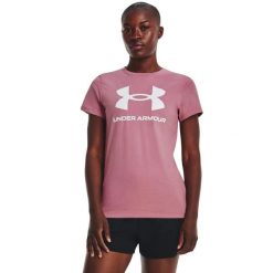 Koszulka damska z krótkimi rękawami UA Rival Logo Under Armour 1356305. Czerwone bluzki damskie Under Armour, bez wzorów, sportowe, bez kołnierzyka, bez ramiączek. Za 99.99 zł.