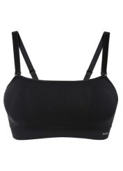 Wyściełany biustonosz bandeau Feel Comfort, bezszwowy, z odpinanymi ramiączkami. Brązowe biustonosze bonprix, bez wzorów. Za 69.99 zł.