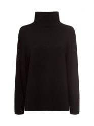 Marie Lund sweter z dzianiny wykonany z wełny merynosów Kobiety Wełna merino czarny, XS. Czarne swetry nierozpinane damskie Marie Lund, xs, bez wzorów, z dzianiny, bez kołnierzyka, bez ramiączek. Za 299.95 zł.