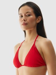 4F Góra od bikini damska - czerwona XL. Czerwone szorty damskie 4F, bez wzorów, z elastanu, wakacyjne. W wyprzedaży za 19.99 zł.