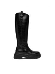 Aigner Kozaki 1252040 Czarny. Czarne kozaki damskie Aigner, bez wzorów, ze skóry, bez obcasa, na płaskiej podeszwie, bez zapięcia. Za 2,549.00 zł.