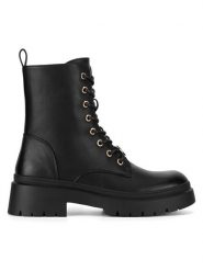 DeeZee Botki HY90107-2A Czarny. Czarne botki damskie DeeZee, bez wzorów, z materiału, bez obcasa, na płaskiej podeszwie, bez zapięcia. Za 179.99 zł.