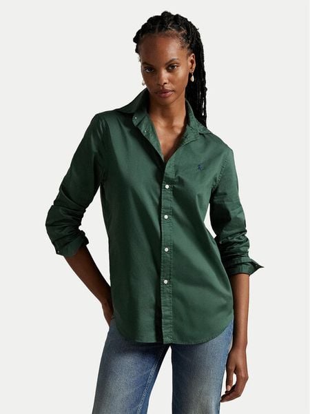 Polo Ralph Lauren Koszula 211A92177004 Zielony Classic Fit. Zielone koszule damskie Polo Ralph Lauren, s, bez wzorów, z bawełny, bez kołnierzyka, bez ramiączek. Za 659.99 zł.