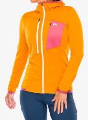 Bluza damska Ortovox Fleece Grid Hoody. Żółte bluzy damskie ORTOVOX, xs, bez wzorów, z elastanu, bez ramiączek. Za 747.99 zł.