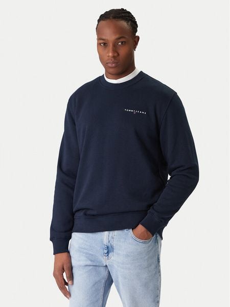 Tommy Jeans Bluza DM0DM20249 Granatowy Regular Fit. Niebieskie bluzy męskie Tommy Jeans, l, bez wzorów, z bawełny, bez ramiączek, bez kaptura. Za 259.99 zł.