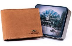 Portfel skórzany Peterson PTN 304 2-1-5 brązowy. Brązowe portfele męskie Peterson, bez wzorów. Za 104.00 zł.