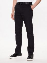 Calvin Klein Chinosy Modern Twill K10K110979 Czarny Slim Fit. Czarne eleganckie spodnie męskie Calvin Klein, bez wzorów, z bawełny. Za 289.99 zł.