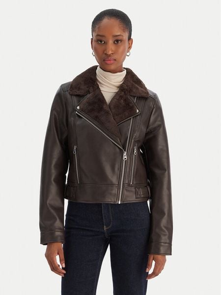 Vero Moda Kurtka z imitacji skóry Hailey 10250405 Brązowy Regular Fit. Brązowe kurtki damskie Vero Moda, xl, bez wzorów, ze skóry, bez kaptura. Za 329.99 zł.