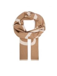 Calvin Klein Szalik LV04F8108G Brązowy jasny. Brązowe rękawiczki damskie Calvin Klein, bez wzorów, z bawełny. Za 329.99 zł.