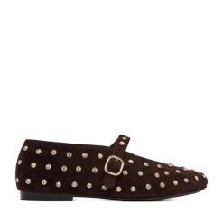 Baleriny Eva Minge. Brązowe balerinki damskie Eva Minge, bez wzorów, bez obcasa, bez zapięcia. Za 319.99 zł.