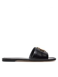 Tory Burch Klapki Eleanor 157966 Czarny. Czarne klapki damskie Tory Burch, bez wzorów, ze skóry, bez obcasa, bez zapięcia. Za 1,279.00 zł.