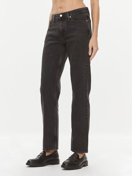 Calvin Klein Jeans Jeansy J20J222434 Czarny Straight Fit. Czarne jeansy damskie Calvin Klein Jeans, bez wzorów, z bawełny. Za 259.99 zł.