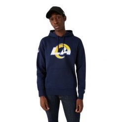 Bluza z kapturem Los Angeles Rams NFL. Niebieskie bluzy sportowe męskie New Era, m, bez wzorów, z kapturem. Za 294.50 zł.