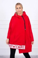 Bluza ocieplana z suwakiem czerwona. Czerwone bluzy damskie KESI, l, bez wzorów, z bawełny, bez ramiączek, bez kaptura. Za 278.10 zł.