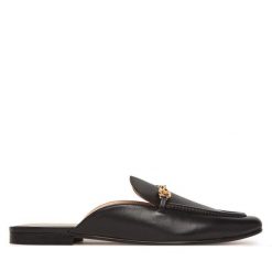 Klapki TWINSET. Czarne klapki damskie Twinset, bez wzorów, bez obcasa, bez zapięcia. Za 499.99 zł.