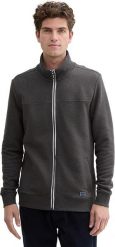 Męska Bluza Tom Tailor Sweat Jacket Cutline Dark Grey Melange 1021269 11086. Szare bluzy męskie Tom Tailor, m, bez wzorów, bez ramiączek, bez kaptura. Za 129.99 zł.