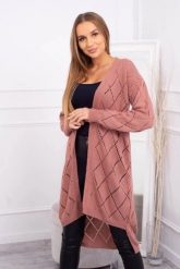 Sweter z geometrycznym wzorem ciemny różowy. Czerwone swetry nierozpinane damskie KESI, l, bez wzorów, z wełny, eleganckie, bez kołnierzyka, plus size, bez ramiączek. Za 158.92 zł.