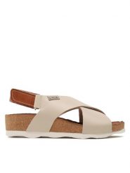 Pikolinos Sandały W9E-0912 Écru. Sandały damskie Pikolinos, bez wzorów, ze skóry, bez obcasa, na płaskiej podeszwie, bez zapięcia. Za 309.99 zł.