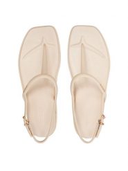 Crocs Sandały Miami Thong Sandal 209793 Beżowy. Brązowe sandały damskie Crocs, bez wzorów, z tworzywa sztucznego, bez obcasa, na płaskiej podeszwie, bez zapięcia. Za 129.99 zł.