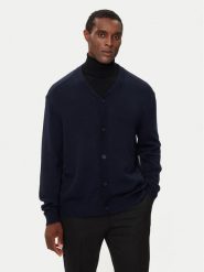 Armani Exchange Kardigan 6DZE1G ZM1LZ 1510 Granatowy Regular Fit. Niebieskie swetry męskie Armani Exchange, m, bez wzorów, z syntetyku, bez kołnierzyka, bez ramiączek. Za 319.99 zł.