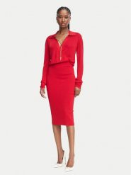 Elisabetta Franchi Sukienka koktajlowa AM-19S-66E2-V500 Czerwony Slim Fit. Czerwone sukienki damskie Elisabetta Franchi, s, bez wzorów, wizytowe, bez kołnierzyka, bez ramiączek. Za 2,139.00 zł.