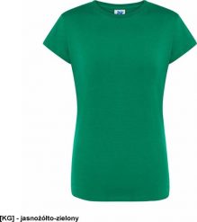 JHK T-shirt damski JHK TSRLPRM - premium z krótkim rękawem, dopasowany do sylwetki, single jersey, 170 g - jasnożółto-zielony 2XL. Zielone t-shirty damskie JHK, xl, bez wzorów, z jersey, bez kołnierzyka, bez ramiączek. Za 14.98 zł.