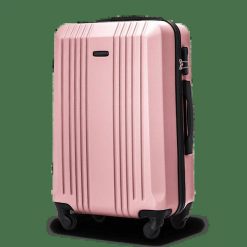 Walizka średnia Wings 24" KESTREL Rose gold. Czerwone walizki damskie Wings, bez wzorów, z materiału, duże. Za 159.90 zł.