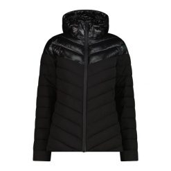 Kurtka puchowa z kapturem na zamek Sorona Aura damska CMP. Czarne kurtki sportowe damskie CMP, bez wzorów, z puchu, bez ramiączek, z kapturem, trekkingowe. W wyprzedaży za 485.00 zł.
