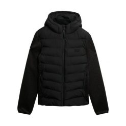 Kurtka z kapturem Superdry Storm Knit. Czarne kurtki męskie Superdry, xl, z aplikacjami, z dżerseju, z kapturem. Za 756.99 zł.