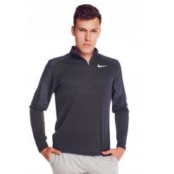 Bluza Sportowa Męska Nike Termiczna Pacer Top Hybrid. Szare bluzy sportowe męskie Nike, m, bez wzorów, bez kaptura, na fitness i siłownię. Za 228.80 zł.