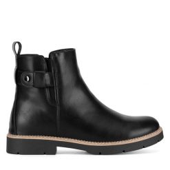 Botki Clara Barson. Czarne botki damskie Clara Barson, bez wzorów, bez obcasa, na płaskiej podeszwie, bez zapięcia. Za 149.99 zł.