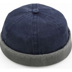 Czapka Dokerka, Granatowa, Szara Wiosenno-Letnia, Jesienna, Hipsterska. Niebieskie czapki męskie Pako Jeans, na jesień, bez wzorów, z bawełny. Za 49.00 zł.