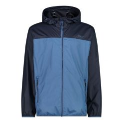 Kurtka wodoodporna z kapturem CMP. Niebieskie kurtki męskie CMP, bez wzorów, z poliesteru, z kapturem. Za 189.99 zł.