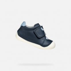 Buty GEOX B TUTIM Niebieski. Niebieskie obuwie trekkingowe damskie Geox, ze skóry, bez zapięcia. Za 133.99 zł.