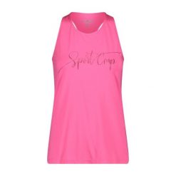 Damski tank top CMP. Czerwone topy damskie CMP, s, bez wzorów, sportowe, bez kołnierzyka, bez ramiączek. Za 176.50 zł.