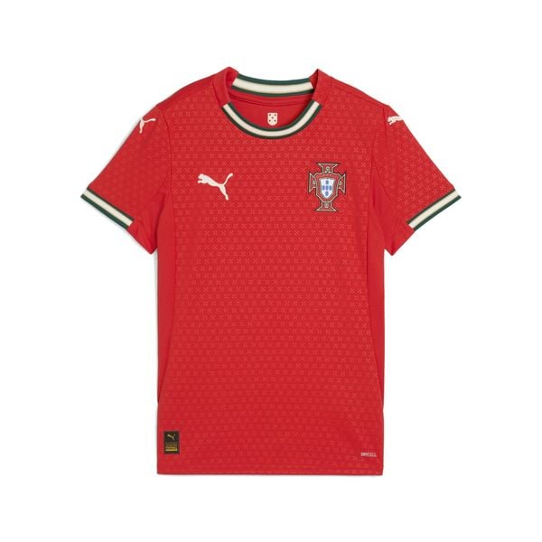 Damska koszulka domowa Portugalia 2025 PUMA. Brązowe bluzki damskie Puma, m, bez wzorów, sportowe, bez kołnierzyka, bez ramiączek. Za 419.00 zł.
